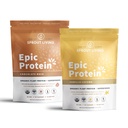 Sprout Living Epic Protein Bundle - Chocolate Maca & Vanilla Lucuma (20g Organic Plant-Based Protein Powder, Vegan, Gluten Free, Superfoods) | 1lb, 12 Servings