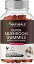 MINATURALS Super Mushroom Gummies for voksne, 10X Mushroom Supplement m/Lions Mane, støtter hjernen og immunsystemet helse, ingen flere piller og kapsler