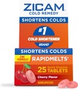 Zicam Cold Remedy Zinc Rapidmelts, Cherry Flavor, Homöopathic, Kalte Verkürzung Medizin, verkürzt Kalte Dauer, 25 Zähler