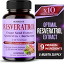RESVERATROL 9-in-1 Formula - Süt Butle, Turmeric, Black Pepper Non-GMO, Gluten-Free, Soy-Free