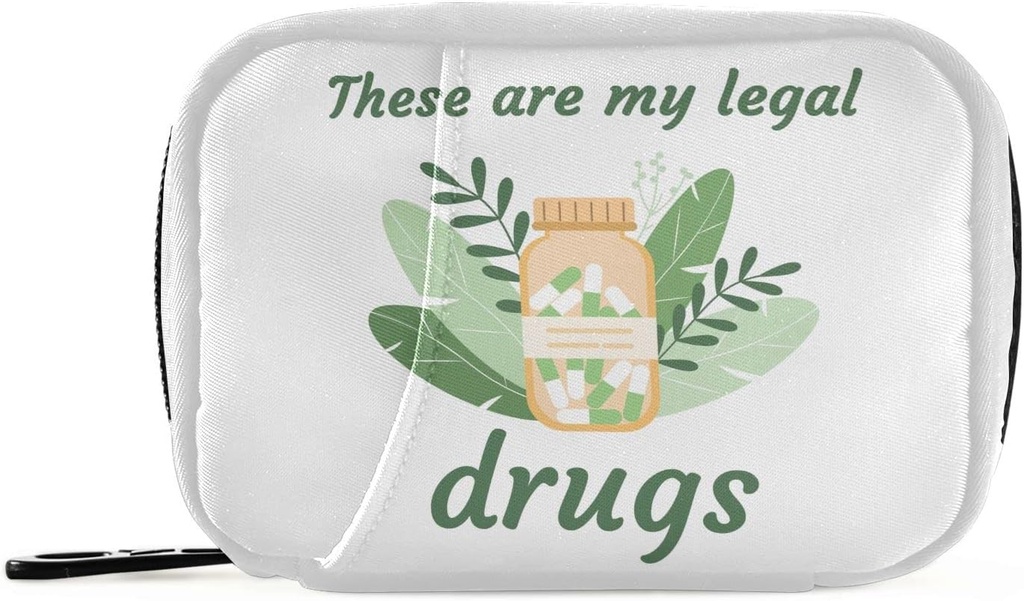 Pill Organizador Phytotherapy Pill Box 7 Day Pill Case Bag Travel Pill Organizador Bag con Zipper Portable Weekly Case Tamaño Compacto para o suplemento de vitamina