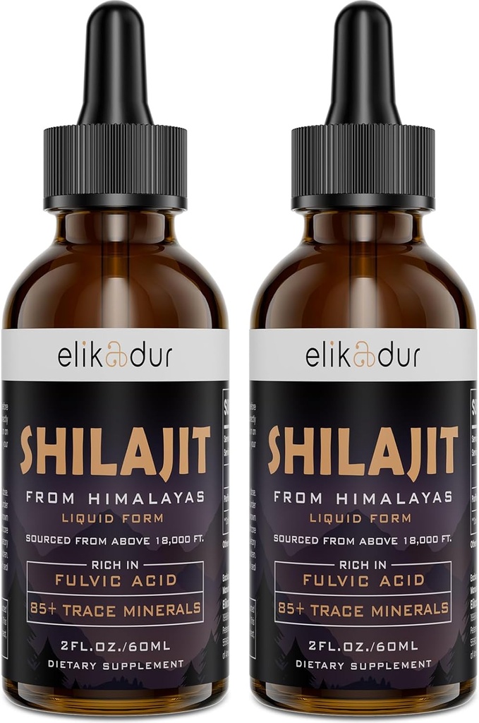 Shilajit Resin Organic Liquid Supplement, Shilajit Himalayan Organic, Shilajit Liquid Drop, Shilajit Drop Contain 85 Trace Minerals, Alternative to Resin & Capsules,120 ml