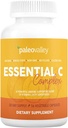 Paleovalley Essential C Complex - 면역 지원을위한 비타민 C 보충 - 1 팩, 450mg - 유기 Superfood Unripe Acerola Cherry, Camu Camu, Amla Berry - 합성 아스코르브산 없음 - 미국 Made