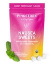 Pink Stork Organic Peppermint Sweets for Morning Sickness and Motion Sickness Support, Added Vitamin B6, 1st Trimester Pregnancy Must Haves - 30 Wrapped Peppermint Candies