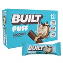 BUILT Puff Protein Bars, Coconut, 17g Protein - 12 Count | Protein Snack Bar with Collagen, Calorie Conscious, Gluten Free
