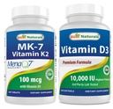 Best Naturals Vitamin K2 (MK7) with D3 & Vitamin D3 10000 I