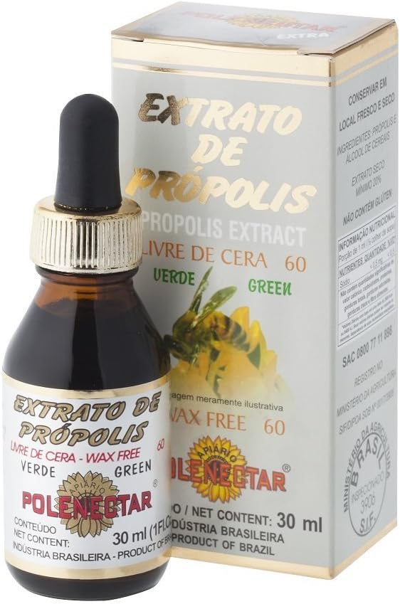 Brazil nhập khẩu tổ ong Propolis Trích xuất Wax miễn phí 60 (30ml) 4 gói