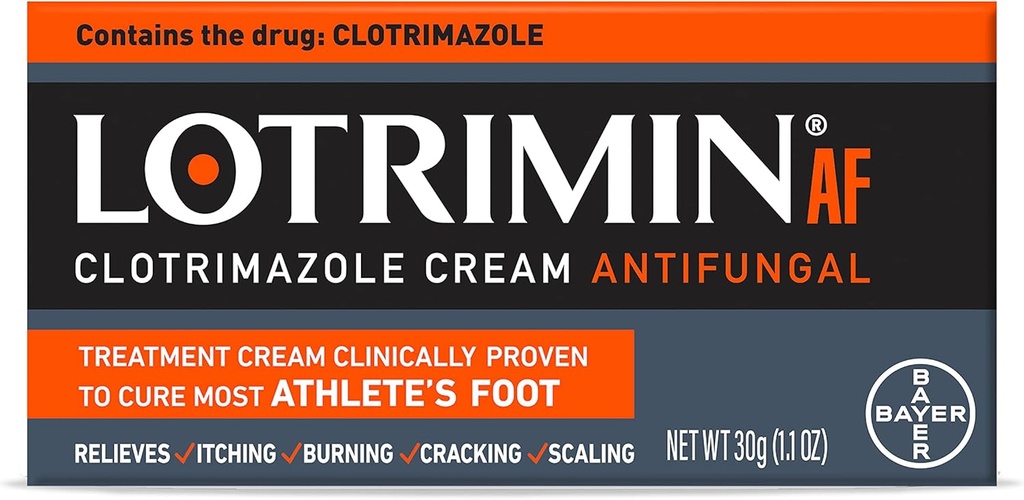Lotrimin AF Cream: Athleteren oina % 1 Clotrimazole Antifungal tratamendua, Klinikoki frogatua eraginkorra, 1.1 Ounce (ikuspegi berria)