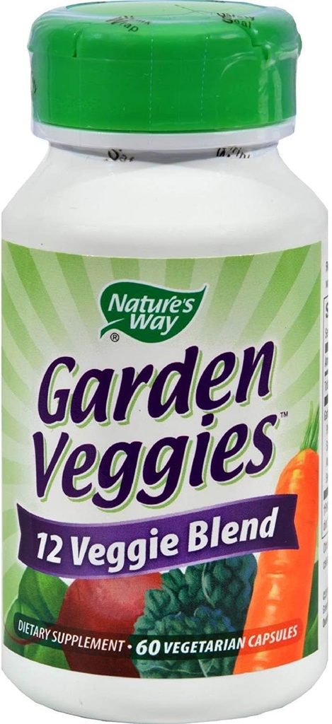 Natures Way Garden Veggies 12 Veggie Blend 60 Vegetarische Capsules, Verpakking van 3 flessen