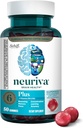NEURIVA Plus doplnok mozgu pre pamäť, Focus & Concentration+Kognitívne funkcie s vitamínmi B6 & B12 a klinicky testovanými nootropnými látkami Fosfatidylserín a neurofaktor, 50ct Jahodové Gummy