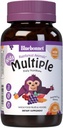Bluebonnet Nutrition Rainforest Animalz Whole Food На основі багаторазового Chewable Tablet, Діти Multivitamin & Мінеральні, Вітамін С, D3, залізо, клейковини безкоштовно, Молоко безкоштовно, Косгер, 180 Червні таблетки, Змішані Flavor