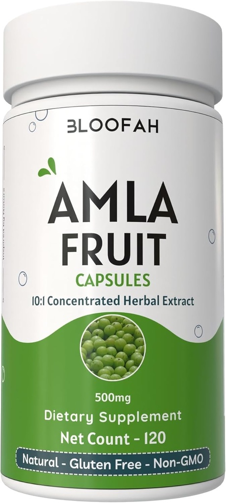 Amla ผลไม้ Capsules 500mg softed 10: 1 Setweet Phylanus emblika | ธรรมชาติ Herball Supplement | Non-GMo, Gluten-freeal Fellness Count (201).