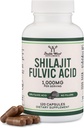 Shilajit Pure Himalayan Kapsule (20% Fulvic Acid Supplement) 1000mg Autentic Shilajit Extract per Serving, 120 Gróf (Vysoko v stopových mineráloch, bez výplne) by Double Wood