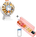 Daviky Pill Dispenser Dagelijkse, Grote Pillen Organiseren,Automatische Pillen Dispenser, Smart Pillen Organizer met Alarm