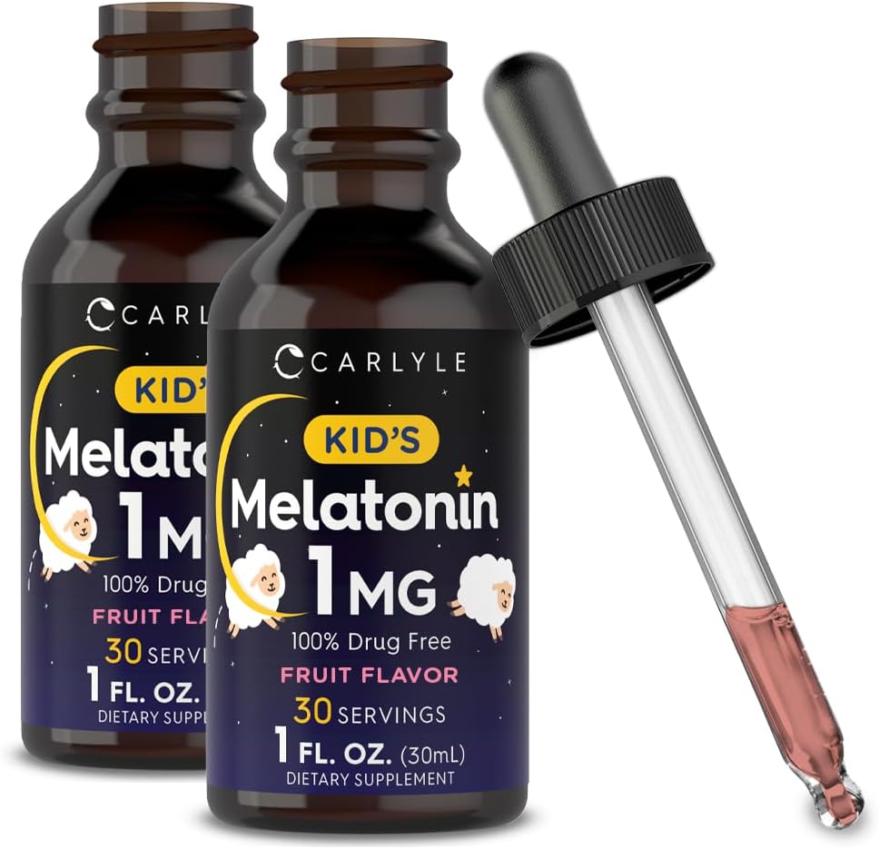 Carlyle Kids Melatonin Liquid124; 1 fl oz) 124; Two Pack - 124; Fruit Flavor - 124; Drug Free Childrens Supplement