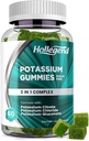 Potassi 3 en 1 complex Gigache Sugar Lliure, nova fórmula amb 99mmassi Potateric Cirati, Potassi Chlodu, Potassi Glucontete, Leg Cramps i Muscle suplementaris, 60 Chewables