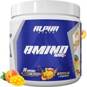 Alpha levererar Amino NRG + BCAA Amino Energy Recovery Powder - Hydration Blend med Electrolytes - Fokus Blend för optimal prestationsstöd hos män och kvinnor (30 portioner, Peachy Mango)
