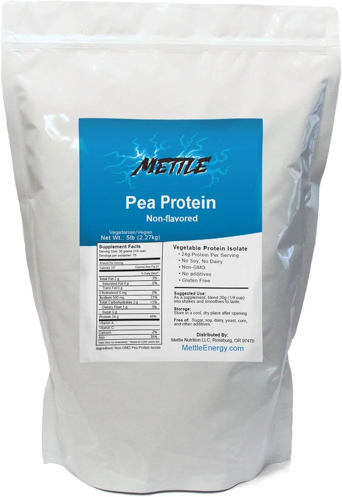 Pea Protein Powder - 5 lliura - Massa Pur suplementari (Unflavored) ttle Mettle Protein Isote