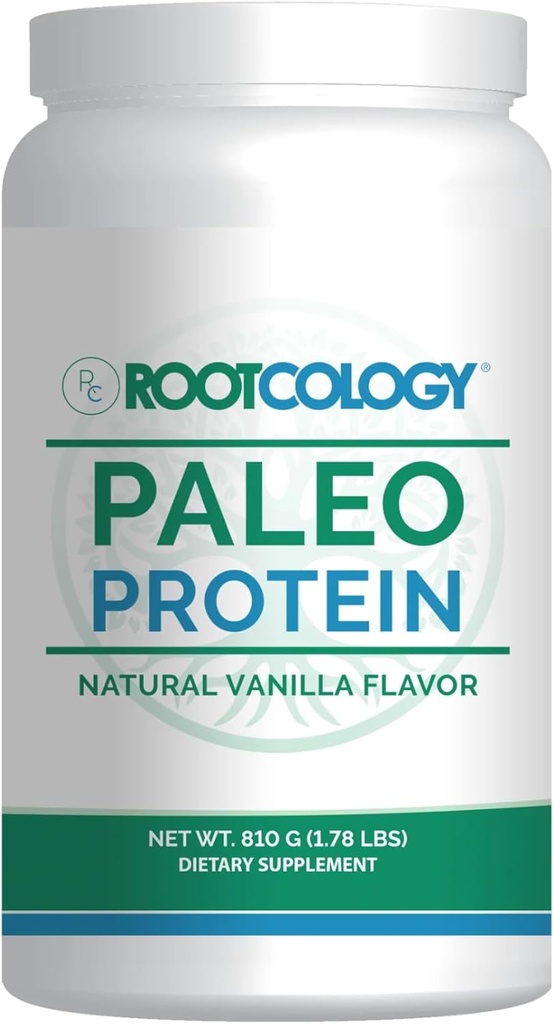 Rootcology by Dr. Izabella Wentz | Paleo Protein | Hydrolysert Beef Protein pulver 21g Protein per servering med MCT & Stevia | Dairy-Free og soya-fri | Naturlig Vanilla Flavor | 885g / 30 Serveringer