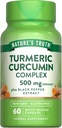 Black Pepper özü ilə Nature's Truth Turmeric Curcumin - 500mg | 60 Kapsüller | Qeyri-GMO və Gluten Təhlükəsiz Kompleksi