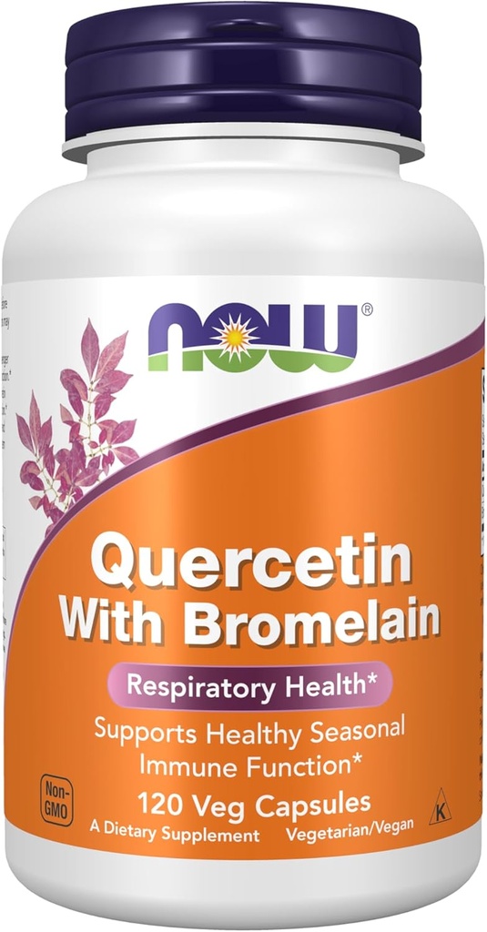כעת תוספי מזון, Quercetin עם Bromelain, Balanced Immune System *, 120 קפסולות Veg