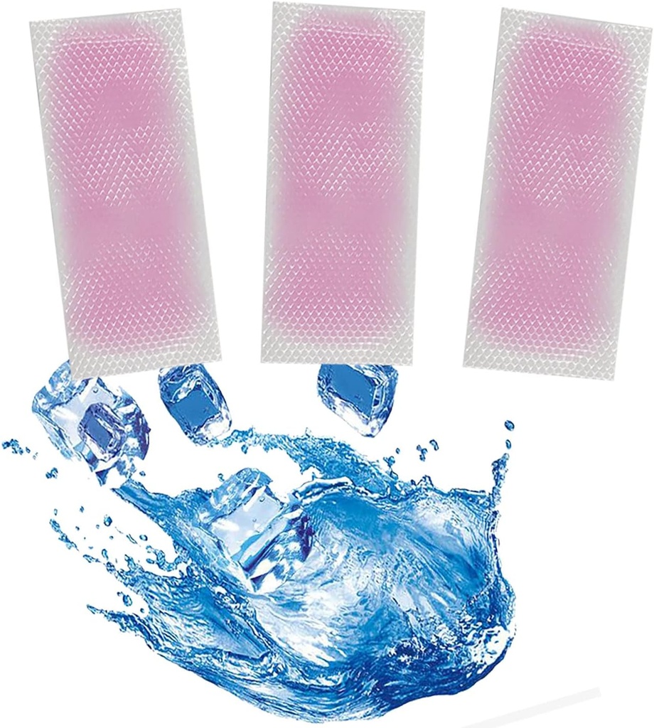 40 Hojas Fresadoras de gel de refrigeración, Fajas de la frente de enfriamiento Hoja de gel para aliviar dolor de cabeza, dolor de estómago, somnolencia, fatiga, refrescación, Sunstroke (fresa)