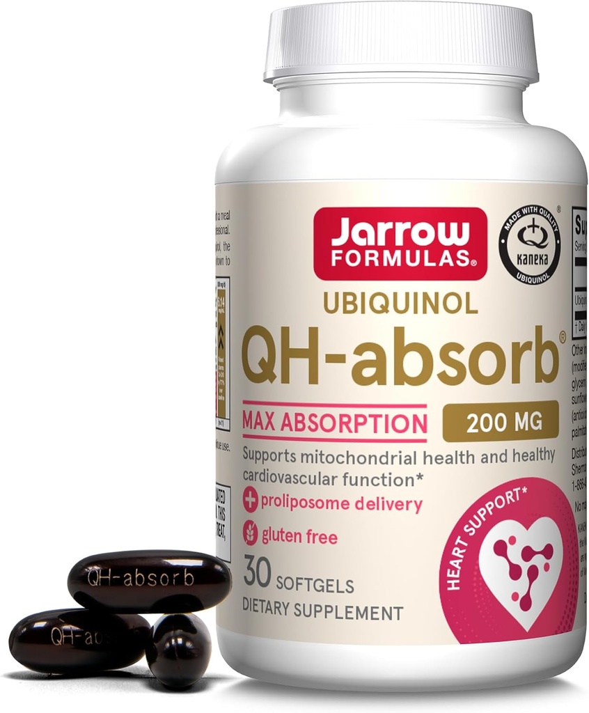 Jarrow Formulas CoQ10 200mg Softgels - 30 Day Supply, Ubiquinol Co Q 10 Supplement for Cardiovascular Health, 30 Softgels