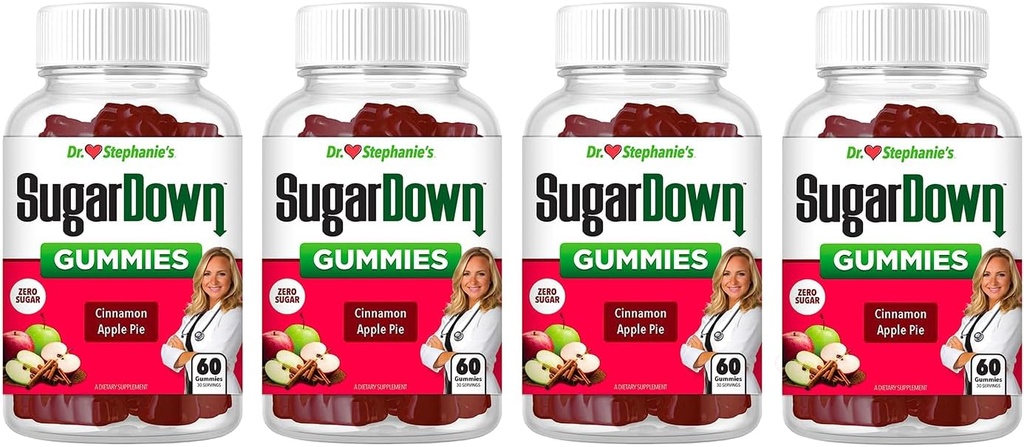 Dr Stephanies SugarDown Gummies - Ceylon & Cassia Cinnamon Supplement - 4 Pack