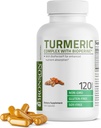 Bronson Curcumina Turmeric con BioPerine - Soporte conxunto de alta potencia con curcuminoides estandarizados 95% - cápsulas non GMO con Black Pepper - 120 Count