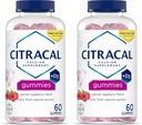 CITRACAL Calcium Supplement Gummies, Chewable Calcium med vitamin D3, Understøtter Bone Sundhed, Calciumtykkere for alderen 12 +, Natural Raspberry Flavor, 60 Greve (Pack of 2)