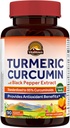Vitalitown Turmeric Curcumin Root + Black Pepper, 1800MG, India Grown, 95% Standardizované Curcuminoidy, Ultra Potency, 2000% Absorpce, No Oil or Gluten, Vegan Support, 90 ct