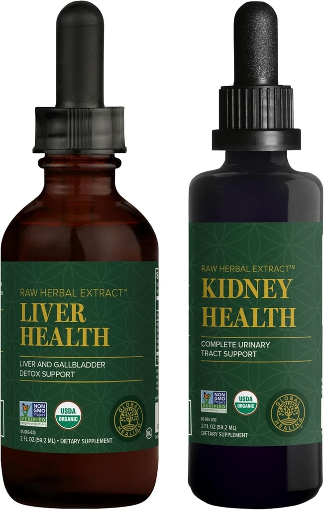 Global Healing Center - Liver Health & Kidney Health - Supporta Liver e Gallbladder, Kidney Cleanse & Stones Dissolver