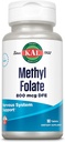 KAL Metil Folate 800 mcg DFE, 5-MTHF Active Form Vitamin B9, Folic Acid Supplement, Heart Health, Prenatal, Mood və Brain Support, Fast Disxing ActivTab, 60-Day Garanti, 90 Xidmət, 90 Tablet