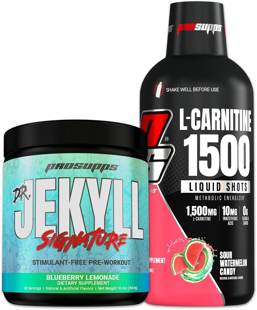 PROSUPPS Dr Jekyll Sinatura Blueberry Lemonade e L-Carnitine 1500 Sour Watermelon Candy Bundle