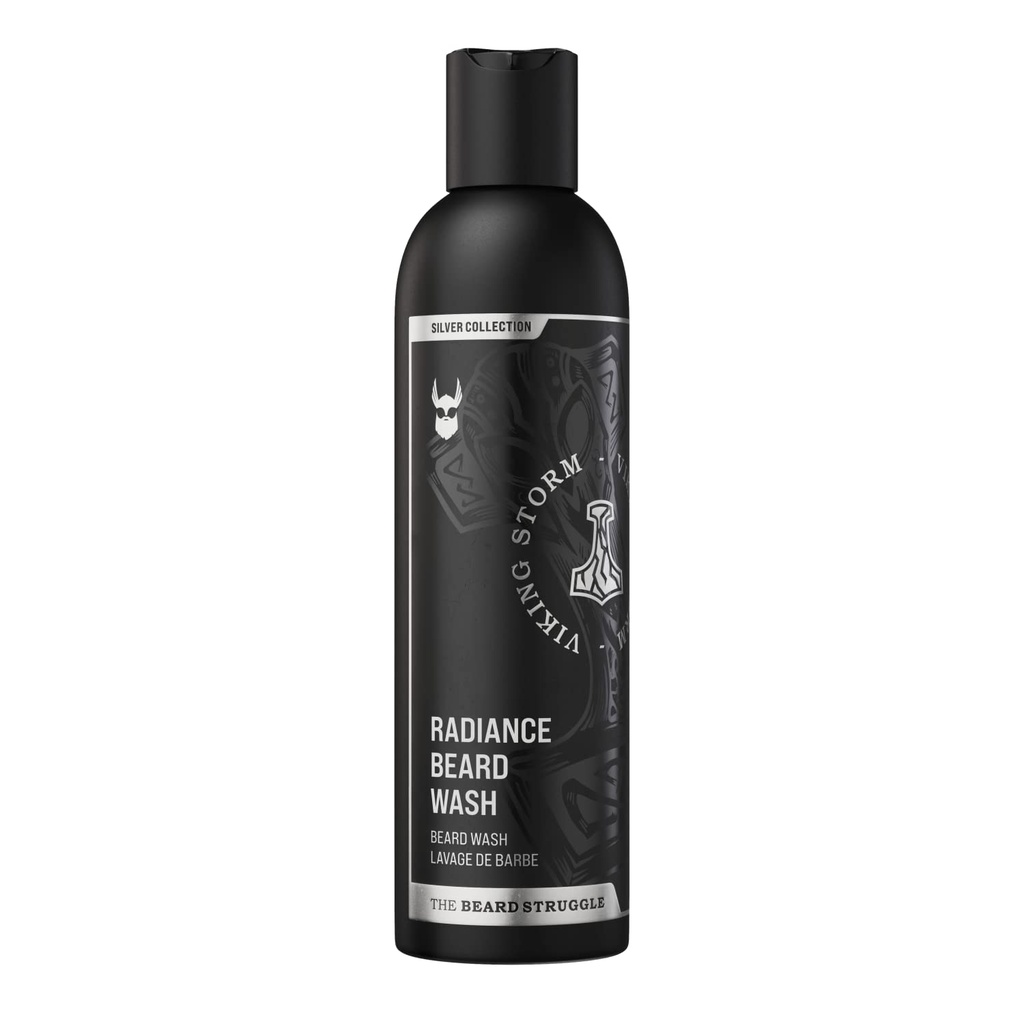 The Beard Struggle Radiance Beard Wash - Deep Clean & Hydrated Beard Care - Viking Beard Shampoo für Herren (8 Fl oz) - Silver Collection- Gold Collection - Platinum Collection