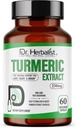 Dr. HERBALIST Turmeric Curcumin Extract 250mg - 60 Vegan kapslar | 10:1 Extract = 2500mg rå gurkmeja | Standardiserad för biotillgängliga Curcuminoids | Naturlig växtbaserad stöd
