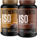 Jacked Factory Auttic ISO Gss Fed Whey Protein Isolate Powder - Low Carb, Non-GMO Muscle Building Protein w / No Fillers (Chocolate Peanut Butter, 30sv) & (Chocolate, 30sv)
