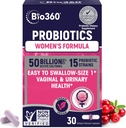 Qadınlar üçün Bio360 Probiotik - pH Balance, Vaginal, Urinary, & Digestive Health - 50 milyar CFU & 15 Sağlamlıq üçün unikal Strains - Raf Stable