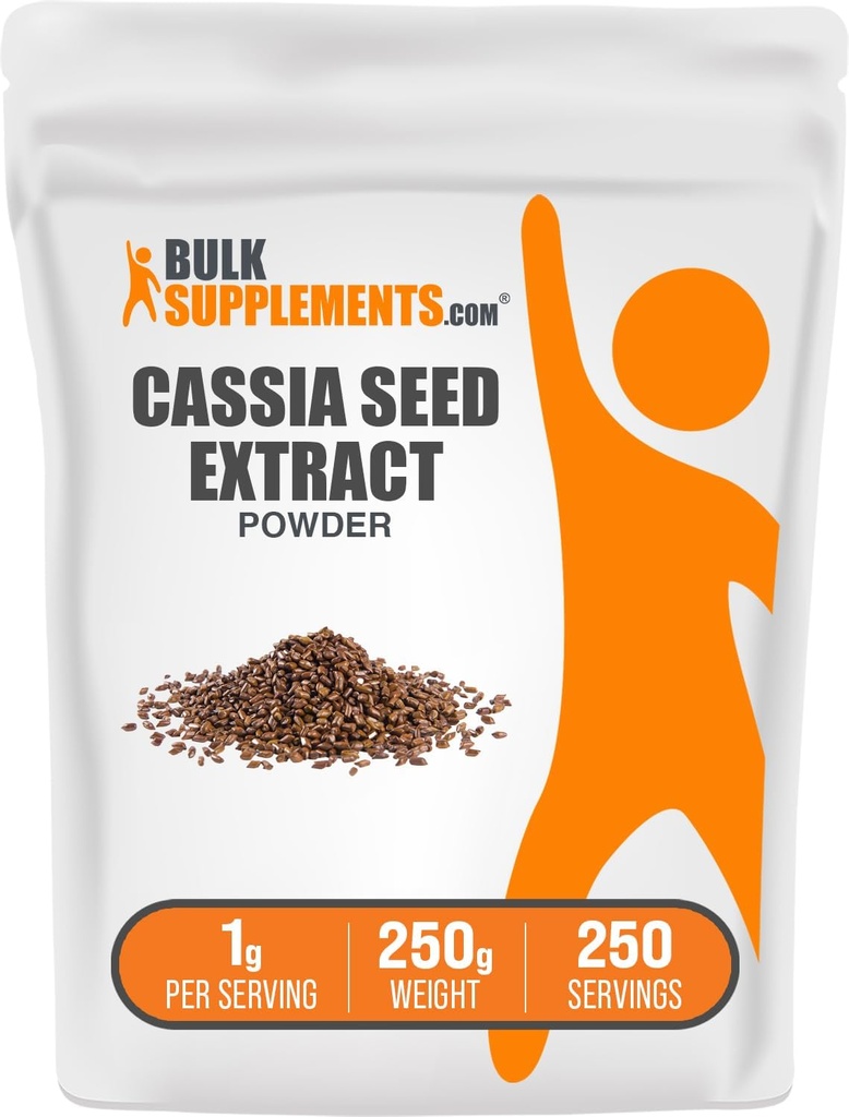 BulkSupplements.com Cassia Seed Extract Powder - Cassia Seed Powder, Herbal Supplement - Vegan & Gluten Free, 1g por Serving, 250g (8.8 oz) (Pack of 1)