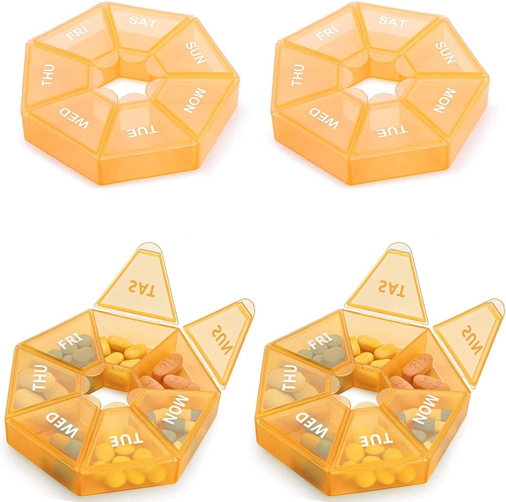 Haftalık Pill Organizer Büyük 7 Gün Pill Box Organizer Günlük Tıp Vakasını Vitamin Balık Yağı Pills Supplements Arthritis Friendly