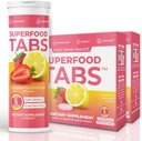 Superfood Tabs Superfood Company Detox Cleanse Drink - Priedas moterims ir vyrams - Parama sveikas svoris, Digistive Health, Cravings & Bloating Relief - braškių citrinų skonio [60 tablečių]