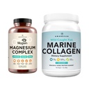AMANDEAN Premium Magnesium Complex & Marine Collagen Bundle. High-Absorption Magnesium Threonate, Glycinate & Malate. Wild-Caught Hydrolyzed Fish Collagen Protein. Support Quality Sleep, Skin & Mood