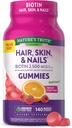 Nature's Truth Hair, Skin, Nails Gummies | 바이오틴 | 140 개 | 과일 맛 | Vegan, Non-GMO, Gluten Free Vitamin for Men and Women