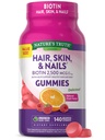 Nature's Truth Hair, Skin, and Nails Gummies | with Biotin | 140 Count | Fruit Flavor | Vegan, Non-GMO and Gluten Free Vitamin for Men and Women