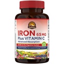 Vitalitown Iron Supplement for Women Men, High Potency 65mg Iron with Vitamin C 250mg, Less Constipating, Better for Blood Building & Energy Improvement, No Gluten, Non-GMO,60 Vegan Iron Pills