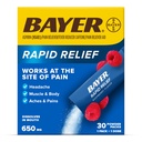 Bayer® Rapid Relief, Dissolvable Raspberry Flavor, Powder Packs with Aspirin & Caffeine, Fast Acting Headache Relief, Muscle and Body Pain Reliever, 30ct
