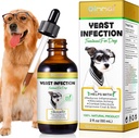 Tratamento de Infecção Dog Yeast, Tratamento de Infecção Natural do Levedo para Cães, Suporta Tratamento de Infecção do Orelha Dog e Alergia Itch Alief, Reduz Inflamação,Melhorar o Revestimento e Pele, Sabor Bacon, 2 Fl Oz