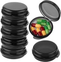 Small Pill Box, Travel Round Pill Case, Portable Medicine Pill Container Holder, Daily Mini Pill Pořadatel pro kabelku pro držení vitaminu Medikace Rybí olej dodatek (Black, 7PCS)