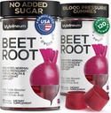 Beets za visok krvni tlak 120 Pcs (2 paket) - Beet Root Chews z Granatni sok v prahu - dušikov oksid Gumies za energijo, Cardio zdravje - Gummy dodatek za moške in ženske - sladkor brez
