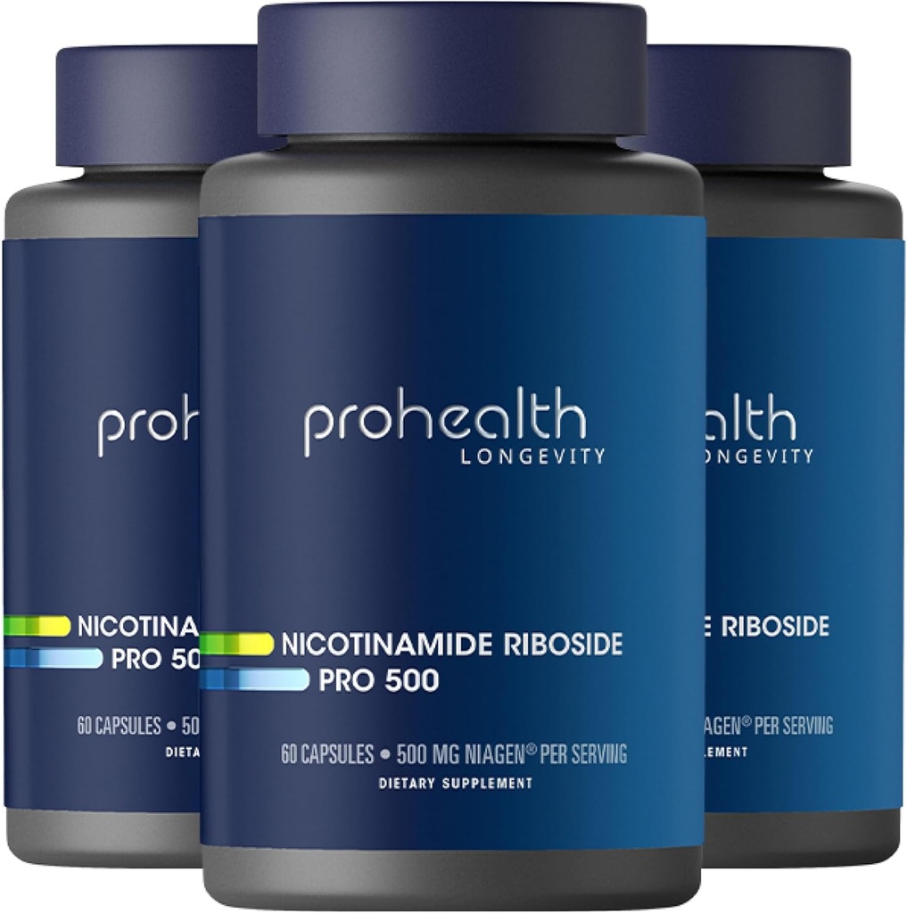 ProHealth Nicotinamide Riboside Pro 500. 专利NR Niagen 500mg Plus 250mg TMG. NAD+ Supplement Boosts NAD+. NR Supplement Profession in 300 Research. 30人(3包)
